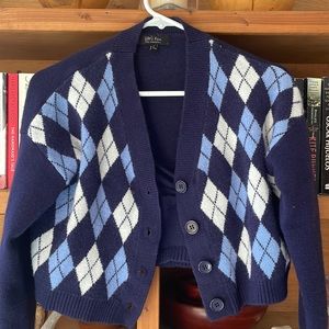 BLUE CARDIGAN & TANK SET WOMENS SMALL